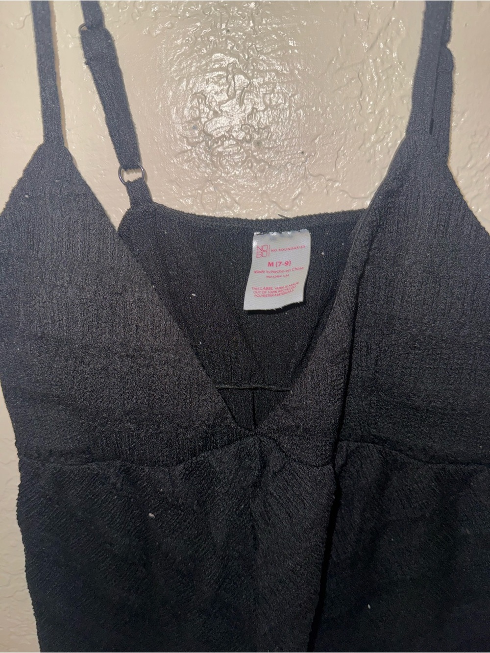 No Boundaries Black Textured Cropped Camisole